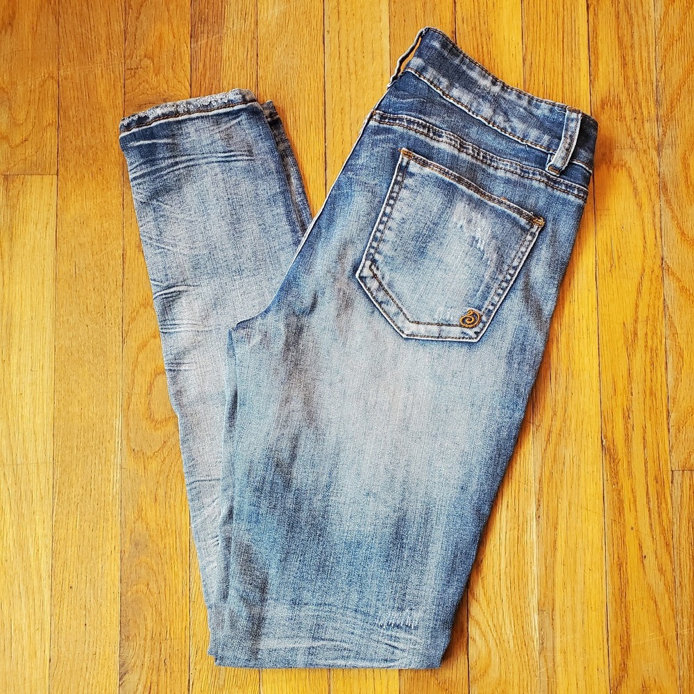 Indigo Rein skinny distressed‎ ripped stretchy jeans size 7